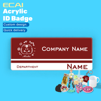 Porte-badge en acrylique pour permis de conduire, carte d'identité, étiquette personnalisée transparente de dessin animé pour l'école, le bureau