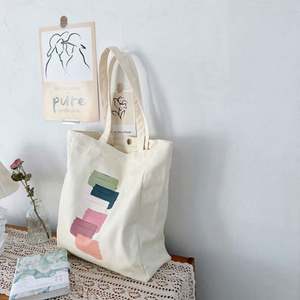 Sac fourre-tout en toile de coton personnalisé pour le graffiti DIY, sac à bandoulière réutilisable pour le shopping et les voyages, pour femme - Product Image 3