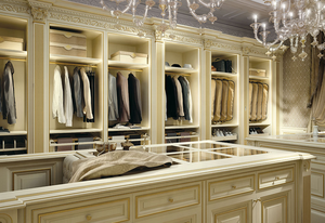 גבוהה סוף יוקרה צרפתית סגנון חדר ארונות מערכת טבע עץ מלא ארון בגדים ארגונית - Product Image 3