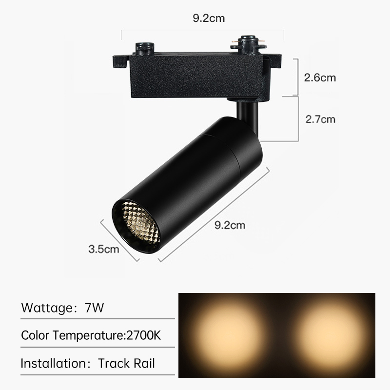 Voie 7W-2700K-2Wries-Noir