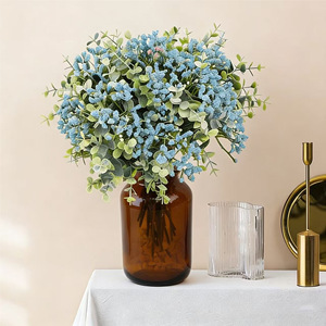 Nouveau bouquet de fleurs artificielles en eucalyptus et gypsophile, en plastique, pour mariage, décoration intérieure et accessoires de photographie - Product Image 3