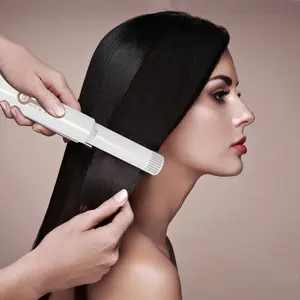 Plancha de pelo y rizador 2 en 1 DE VIAJE USB de alta calidad para mujer, plancha de pelo portátil con pantalla LED inalámbrica