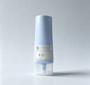 Tubo Cosmetico Personalizzato Azzurro con Tappo Flip-Top, Tubo Vuoto in Plastica da 35mm OEM ODM per Confezionamento Lozioni Skincare - Product Image 1