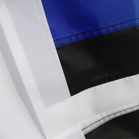 Drapeaux publicitaires promotionnels 3x5 pieds aux couleurs vives, vente en gros d'usine, avec logo, broderie personnalisée, drapeaux ligne bleue fine, bannières