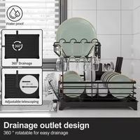 Égouttoir à vaisselle double niveau pour cuisine, support de rangement de comptoir à deux étages, organisateur de bols et assiettes