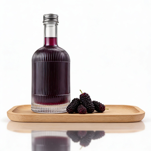 Botellas de Licor de Vidrio Transparente de 340 ml <span class=keywords><strong>con</strong></span> Rayas Verticales y Tapas de Rosca para <span class=keywords><strong>Vodka</strong></span>, Whisky, Tequila, Brandy y Ron, Venta al Por Mayor de Fábrica - Product Image 5