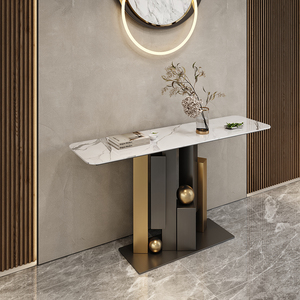 Mesa Consola Moderna de Metal y Madera para <span class=keywords><strong>Pasillo</strong></span> con Almacenamiento Iluminado para Pasillos Estrechos y Entradas de Casa - Product Image 2
