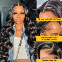 Perruque en dentelle HD sans colle, densité 180%, 100% cheveux humains vierges, pré-coupée, pré-épilée, minimal de perte de cheveux, pour femmes noires