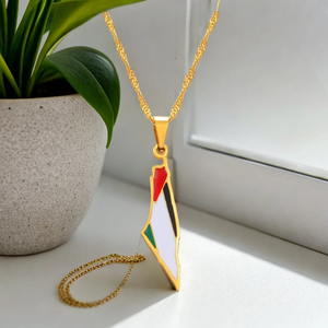 Collier avec drapeau de la Palestine en argent, collier avec pendentif en forme de carte de Palestine, collier avec épée, collier avec carte de Palestine, vente en gros - Product Image 6