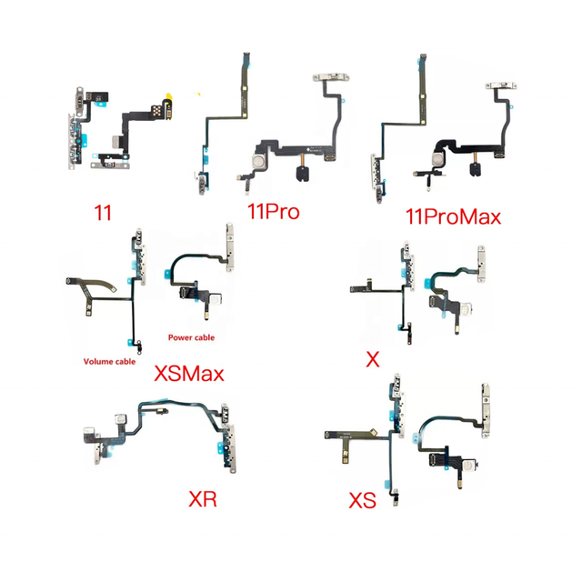 Power Flex With LED Flash Light Replacement For iPhone 7 8 Plus X XR XS 11 Pro Max 12 13 14 15 16 Mute Volume Switch Flex Cable