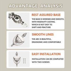 Timbre de Puerta Divertido de Estilo Antiguo WEKIS, Diseño Colonial Imperial Victoriano Único, Material Moderno de Acero Plateado, Hierro y Níquel Satinado - Product Image 3