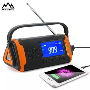 MEDING NOAA Emergency Weather Radio Portable Hand Crank Solar Weather Alert Radio NOAA AM FM with LED Flashlights