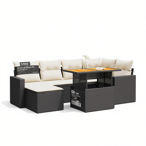 Modural Black Pe Rattan Garden <b>Sofa</b> <b>Set</b> Modern Design Outdoor Furniture With High Density Foam Cushions For Patio Use - Product Image 1