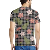 Kaos Pria Ukuran Besar Custom Print On Demand Motif Bunga Tropis Hawaii dan Kotak-kotak Plus Size Streetwear Drop Shipping