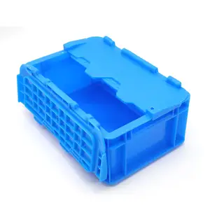 ZNTB003 Contenedor de plástico caja plegable de envío caja de almacenamiento plegable con tapa para transporte logístico