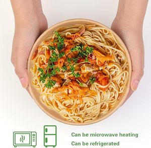 Compostable dùng một lần các tông đưa ra container thực phẩm kraft giấy súp salad Ramen bát với nắp rõ ràng - Product Image 6