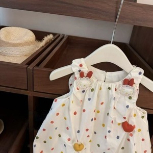 Child Star Circle Toddler Girls Sleeveless Dress Halter Neck High Waist Breathable Polka Dot Heart Applique Princess Dress - Product Image 3