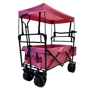 3-in-1折りたたみ式屋外キャリーカート折りたたみ式キャンプワゴンレインルーフ4輪OEMカスタマイズ可能 - Product Image 2