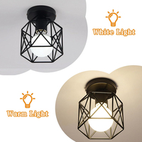 2PCS Lampu Plafon Gaya Industrial Farmhouse Warna Hitam dengan Desain Geometris Berbahan Logam untuk Dapur, Koridor, dan Ruangan (Bohlam Tidak Termasuk)