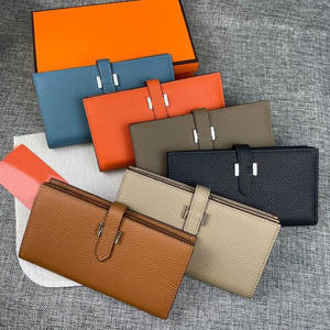 Cartera <span class=keywords><strong>de</strong></span> cuero <span class=keywords><strong>de</strong></span> vaca ultrafina para mujer, patrón Litchi, informal, elegante, <span class=keywords><strong>de</strong></span> longitud media, <span class=keywords><strong>de</strong></span> cuero genuino, bolsa para licencia <span class=keywords><strong>de</strong></span> <span class=keywords><strong>conducir</strong></span>, moda - Product Image 1