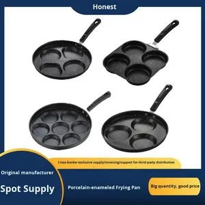 Kim loại hiện đại bốn lỗ không dính chảo chiên cho bữa ăn sáng trứng bánh mì kẹp thịt bít tết đáy phẳng sử dụng hộ gia đình - Product Image 2