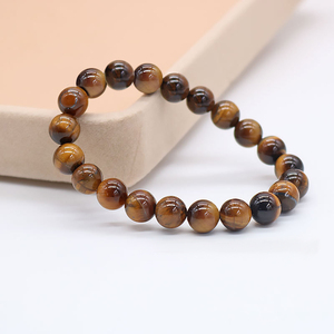 New 8mm Natural Lava Stone Crystal Beaded Bracelet Women Men Elastic Rope Tiger Eye Agate Stone Bracelet Jewelry for <strong>Gift</strong> - Product Image 4
