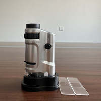 20x 40x Zoom LED Lighted Pocket Microscope Mini Stereo Optical Binocular and Monocular for Students and Hobbyists