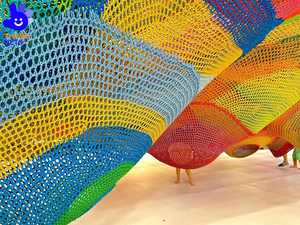 เครื่องเล่นสนามเด็กเล่นเชือกถักโครเชต์สีรุ้งทำมือสำหรับเด็กปีนป่ายและเล่น - Product Image 5