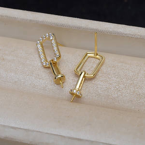 Boucles d'oreilles pendantes en argent S925 de style baroque pour femme, avec perles creuses AB de 8 à 13 mm, perles déformées, bijoux DIY, accessoires 4458 - Product Image 3