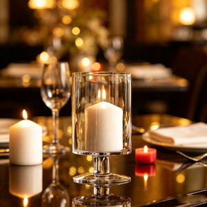 Porte-bougie en verre cristal en forme de boule ronde, candélabre de mariage, style européen de luxe pour la décoration de table de mariage - Product Image 1