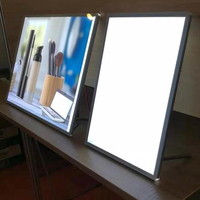 Cadre d'affiche LED 12 "24", panneau d'éclairage en verre trempé, boîte à lumière publicitaire LED, cadre d'éclairage d'image