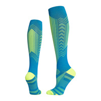 Chaussettes de compression professionnelles tricotées antibactériennes pour le sport, la course à pied, la course de nuit et le cyclisme, avec bandes réfléchissantes.
