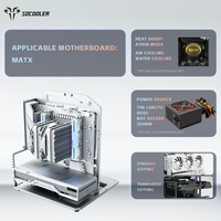 Gabinete de PC Socooler Estético M-ATX Full Tower de Aluminio de Aviación con Refrigeración Líquida, Panel Lateral con Ventana, Gabinete de Computadora para Juegos de Alta Calidad