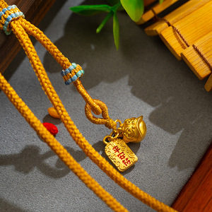 จี้พระเครื่องทองคำชุบหรูหรา สลักบทสวดมนต์พระพุทธศาสนาจีน ชูรังกามะ รูปทรงสี่เหลี่ยม - Product Image 3