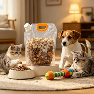 Hot Sale 5L <b>Transparent</b> Spout <b>Bag</b> For Monitoring Pet Food Levels Easily - Product Image 1