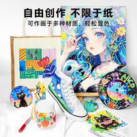 Direct Liquid System PET Acrylic Markers Soft Brush Tip Waterproof Pens for Rock Painting Canvas DIY Art Supplies