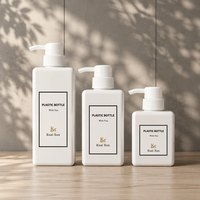 Flacon de gel douche unique, carré, en plastique ambré, avec pompe à lotion, emballage cosmétique de luxe personnalisé