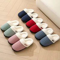 Chaussons d'intérieur/extérieur chauds pour femmes, en tricot à bout ouvert, imperméables, avec semelle EVA, faciles à enfiler