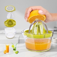 4-in-1 multifunctionele handmatige citruspers voor citroenen, sinaasappels en limoenen met maatbeker voor de keuken