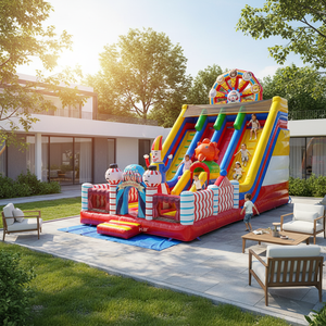 Châteaux gonflables commerciaux d'extérieur en PVC avec toboggan, écologiques, capacité 1000 kg, garantie 2 ans, pour <span class=keywords><strong>jeux</strong></span> <span class=keywords><strong>de</strong></span> saut pour enfants - Product Image 2