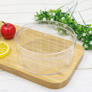 JNH002, bandeja redonda de plástico transparente personalizada, caja de contenedor de objetos pequeños de comida plana grande para embalaje para pastel, taza, caramelo - Product Image 5