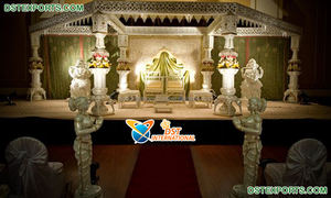 Mandap DE BODA tallado a mano de pavo real, elegante, de diseñador, para ceremonia de boda, estilo princesa del Sur - Product Image 4