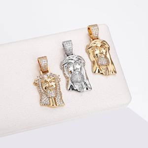 CMジュエリーファッション 18Kホワイトゴールドペンダント 宗教的な高級ヒップホップZCコルガンテネックレス アイスアウト メンズ ラージジーザスヘッドペンダント - Product Image 2