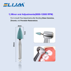 ชุดขัดเซรามิกในช่องปาก 3 ชิ้น/กล่อง, หัวขัดเซรามิกสีน้ำเงินและยาง, 8000-12000 รอบต่อนาที, ใช้ได้กับวัสดุหลากหลายชนิด - Product Image 4