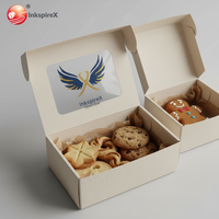 Boîtes à gâteaux miniatures blanches colorées en carton kraft avec fenêtre pour cupcakes, pâtisseries, biscuits, beignets, macarons, stockage, matériaux recyclés