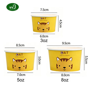 VVG OEM ODM Bicchieri di Carta Monouso per Yogurt e Dessert a Forma di Animale 3OZ 5OZ 8OZ, Personalizzabili per Gelato, Negozi, Caffè, Feste e <span class=keywords><strong>Asporto</strong></span> - Product Image 2