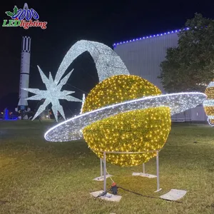 Custom Made 3D Outdoor Motif Decoration Giant Ball Sculpture Light Projects