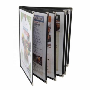 Buku Menu Restoran A4 6 Halaman Sampul Datar PU+PVC untuk Kafe dan Bar