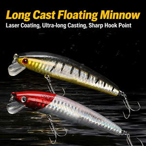 Señuelo de Pesca SWORDFISH, Cebo Artificial Duro de ABS, Lanzamiento <span class=keywords><strong>Largo</strong></span>, 100mm, Señuelo Minnow, Cebo de Fondo para Agua Media, para Pesca de Lubina en Lagos y Ríos - Product Image 2