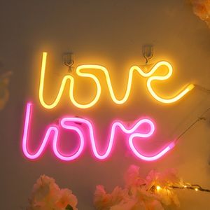 Valentine lampu gantung Usb/baterai Led, lampu malam Neon Led cinta untuk dinding ruang anak-anak pernikahan Bar dekorasi pesta - Product Image 2